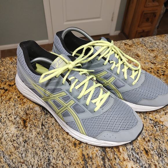Asics Contend 5 Running Shoes Sneakers Men's Size 12.5 Sheet Rock Safety Yellow - Picture 2 of 12